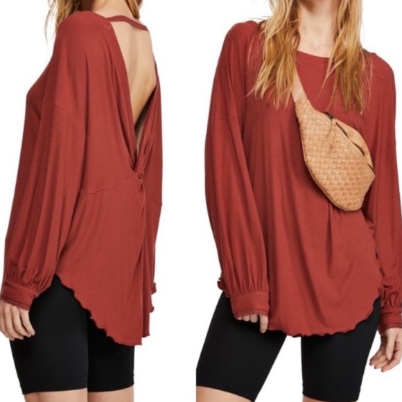 Free People Oversized Knit Long Sleeve Top Size Medium - Picture 1 of 14